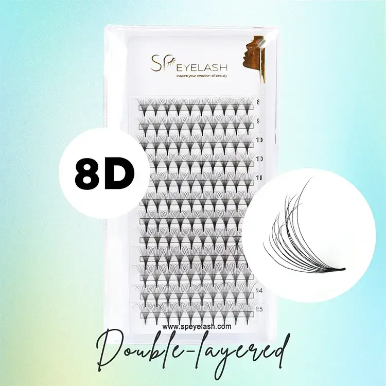 8d dobbelt camellia promade fans