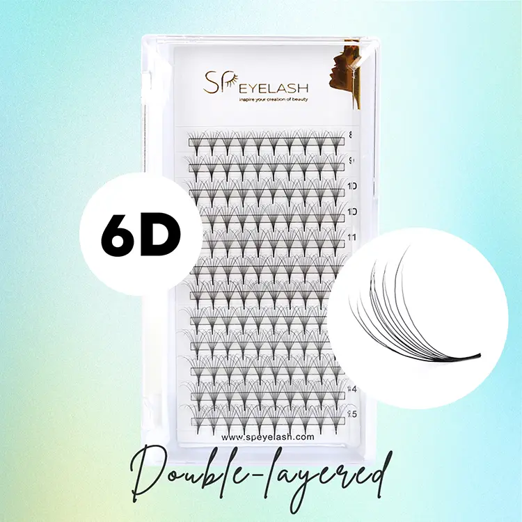 Dobbeltlag camellia 8d promade fans