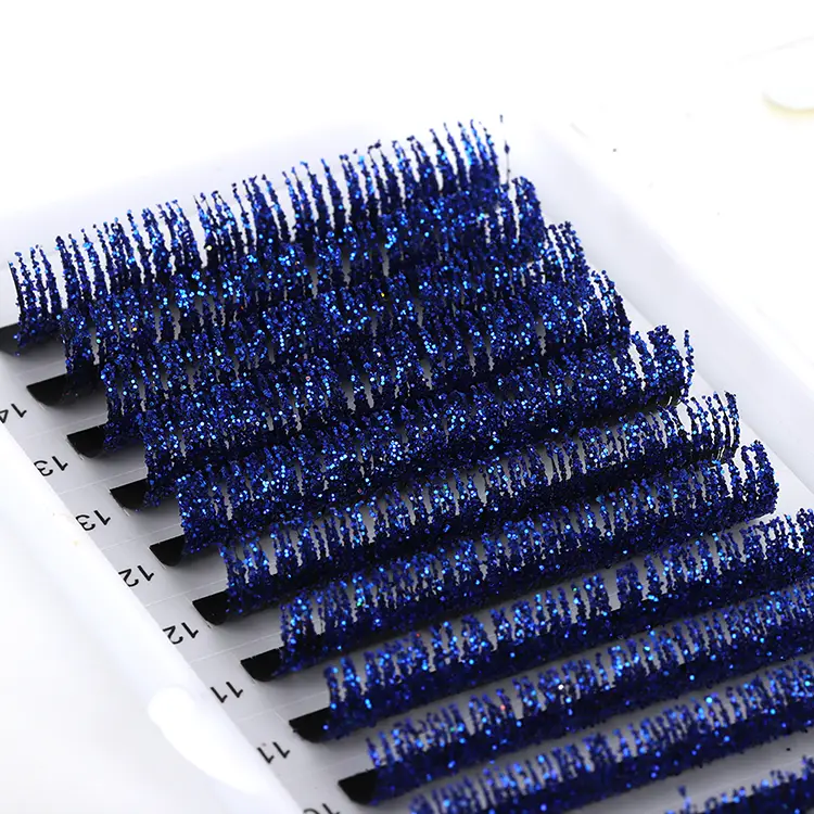 Glitter Blue Lash Extension Bakke