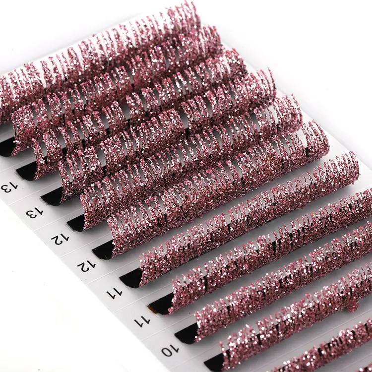 Lyserød glitter skinnende vipper